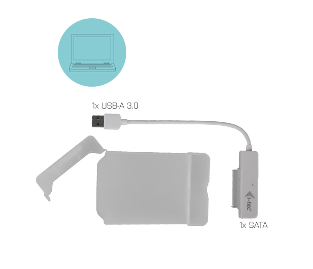i-tec USB 3.0 MySafe Easy Obudowa 2,5" 9,5mm SATA HDD / SSD Biały - 456355 - zdjęcie 6